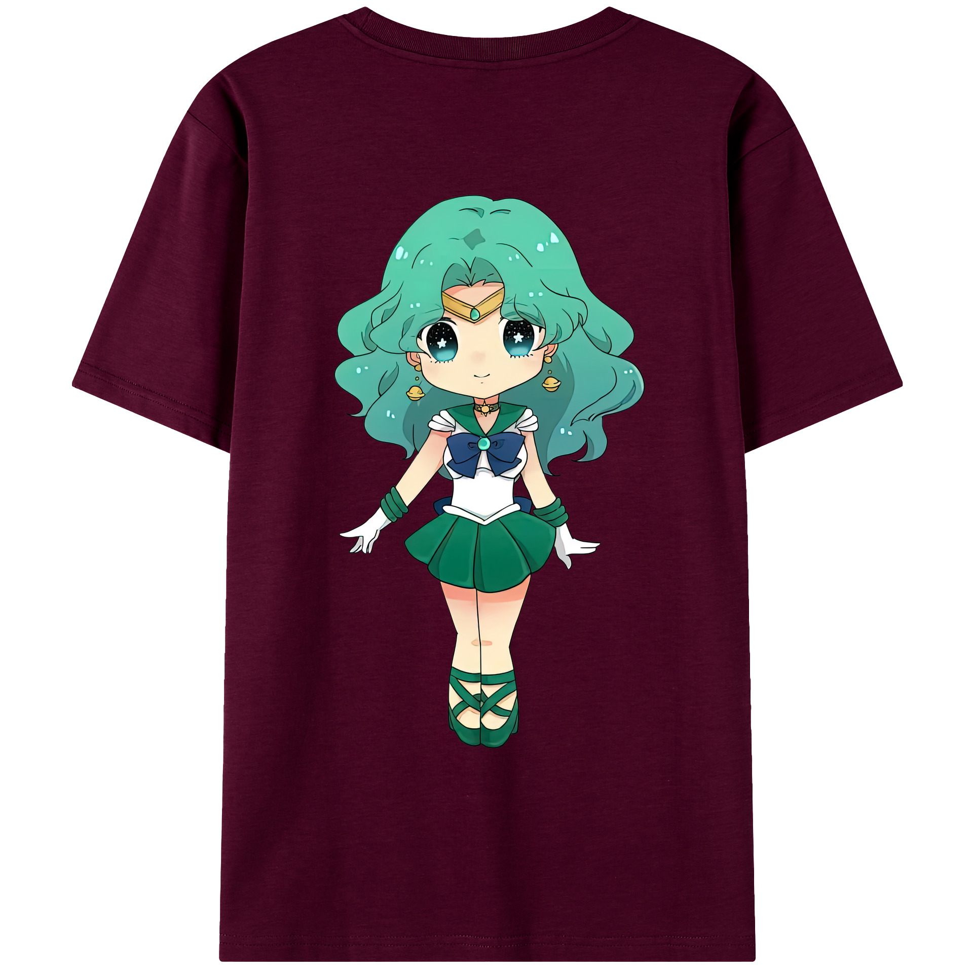 （画像用） 美少女戦士セーラームーン 海王 みちる（かいおう みちる） Sailor Moon Kaiou Michiru レディース半袖Tシャツ(バックプリント)
